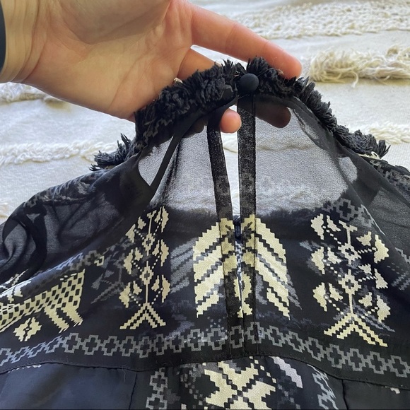 Maison Scotch Mademoiselle Top Blouse Black Aztec - Picture 7 of 16